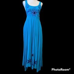 Bali Blue Floral Maxi Dress